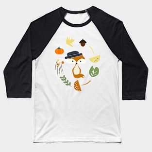 Fox surrounded by autumn Baseball T-Shirt